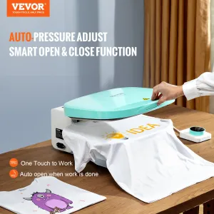VEVOR Auto Heat Press 12x15in Professional Heat Transfer Autopress DIY T-shirts