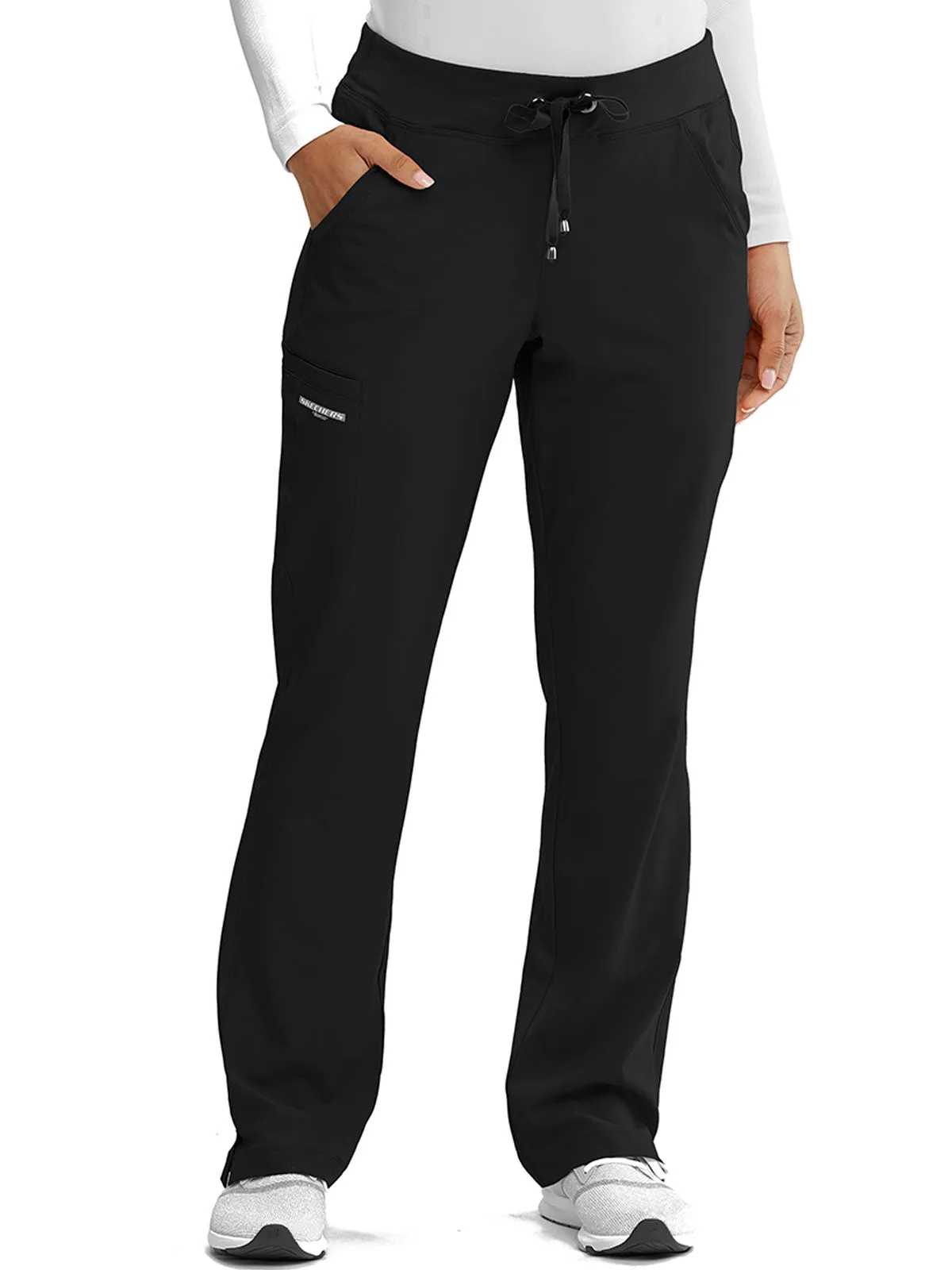 Women’s Shaped Leg Cargo Scrub Pants with Elastic Waistband