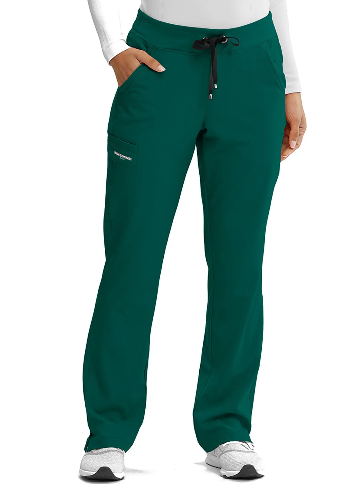 Women’s Shaped Leg Cargo Scrub Pants with Elastic Waistband