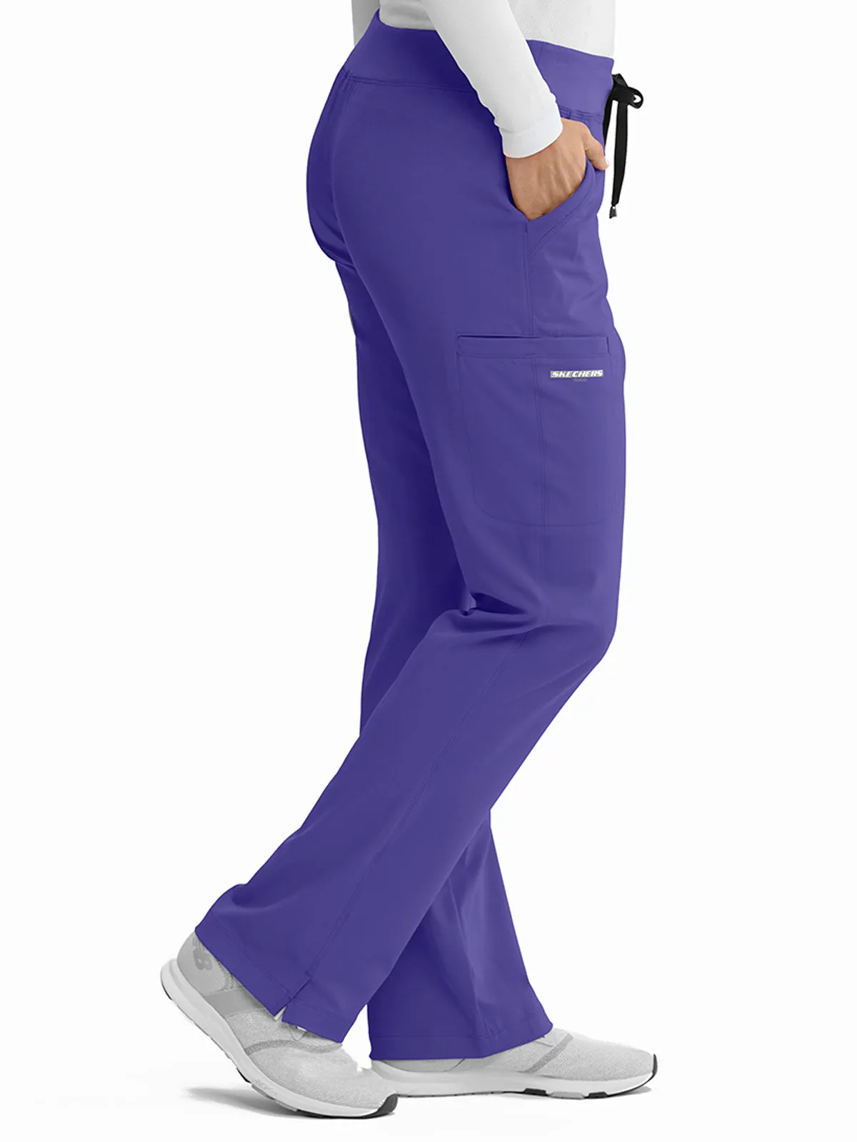 Women’s Shaped Leg Cargo Scrub Pants with Elastic Waistband