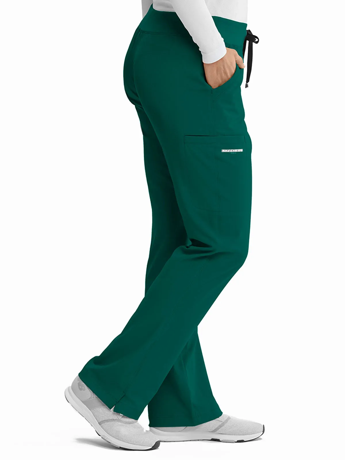 Women’s Shaped Leg Cargo Scrub Pants with Elastic Waistband