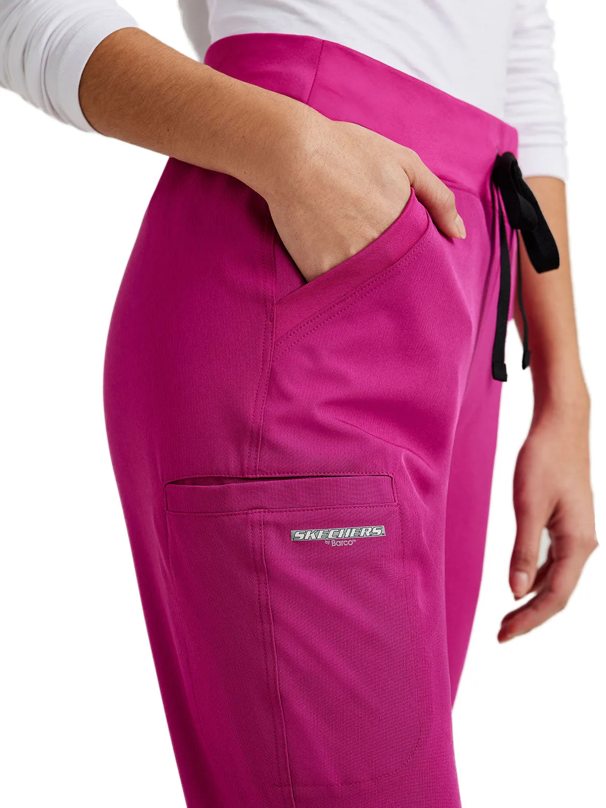 Women’s Shaped Leg Cargo Scrub Pants with Elastic Waistband