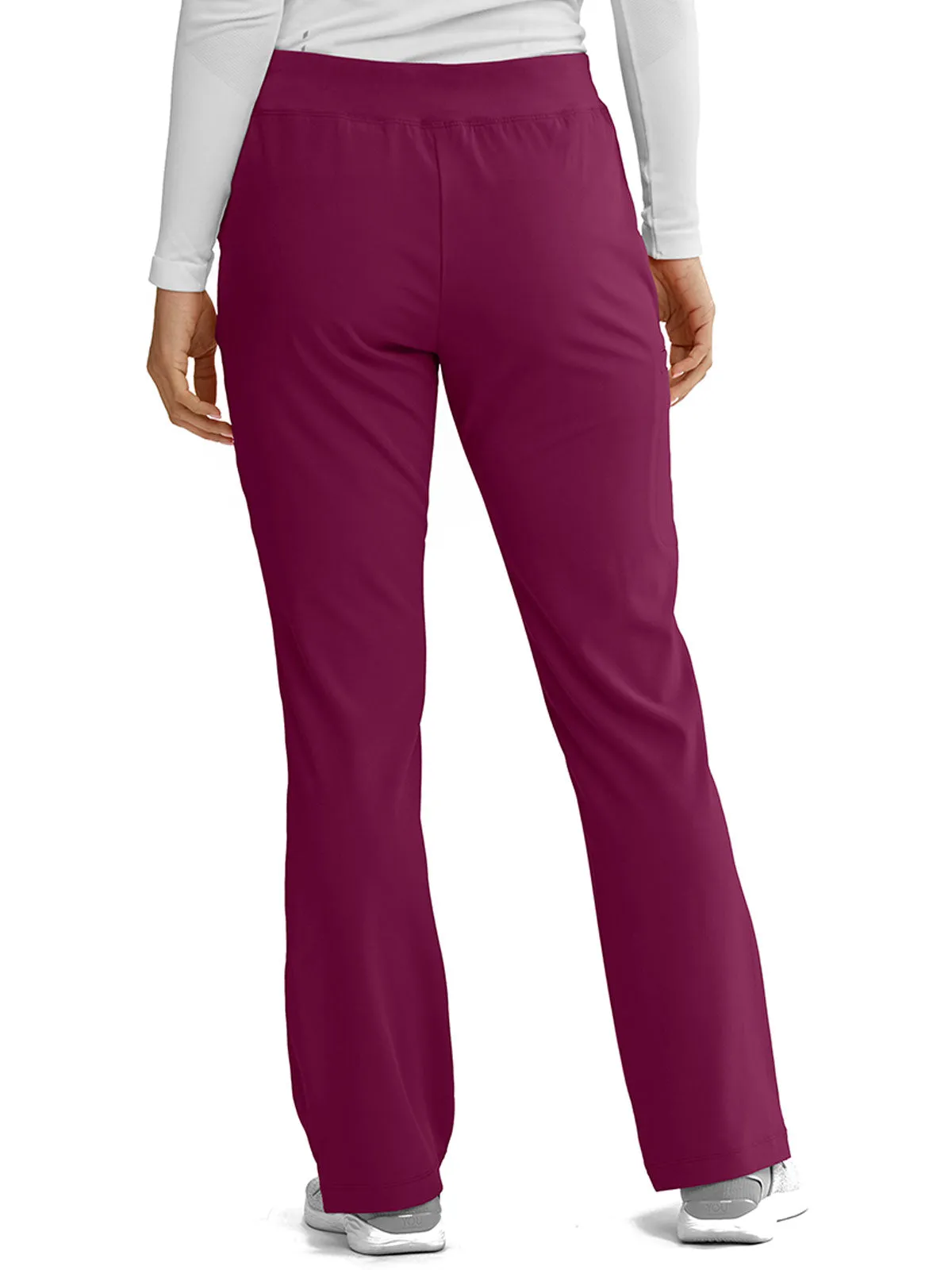 Women’s Shaped Leg Cargo Scrub Pants with Elastic Waistband
