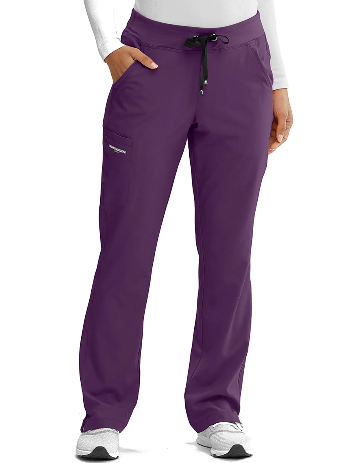 Women’s Shaped Leg Cargo Scrub Pants with Elastic Waistband