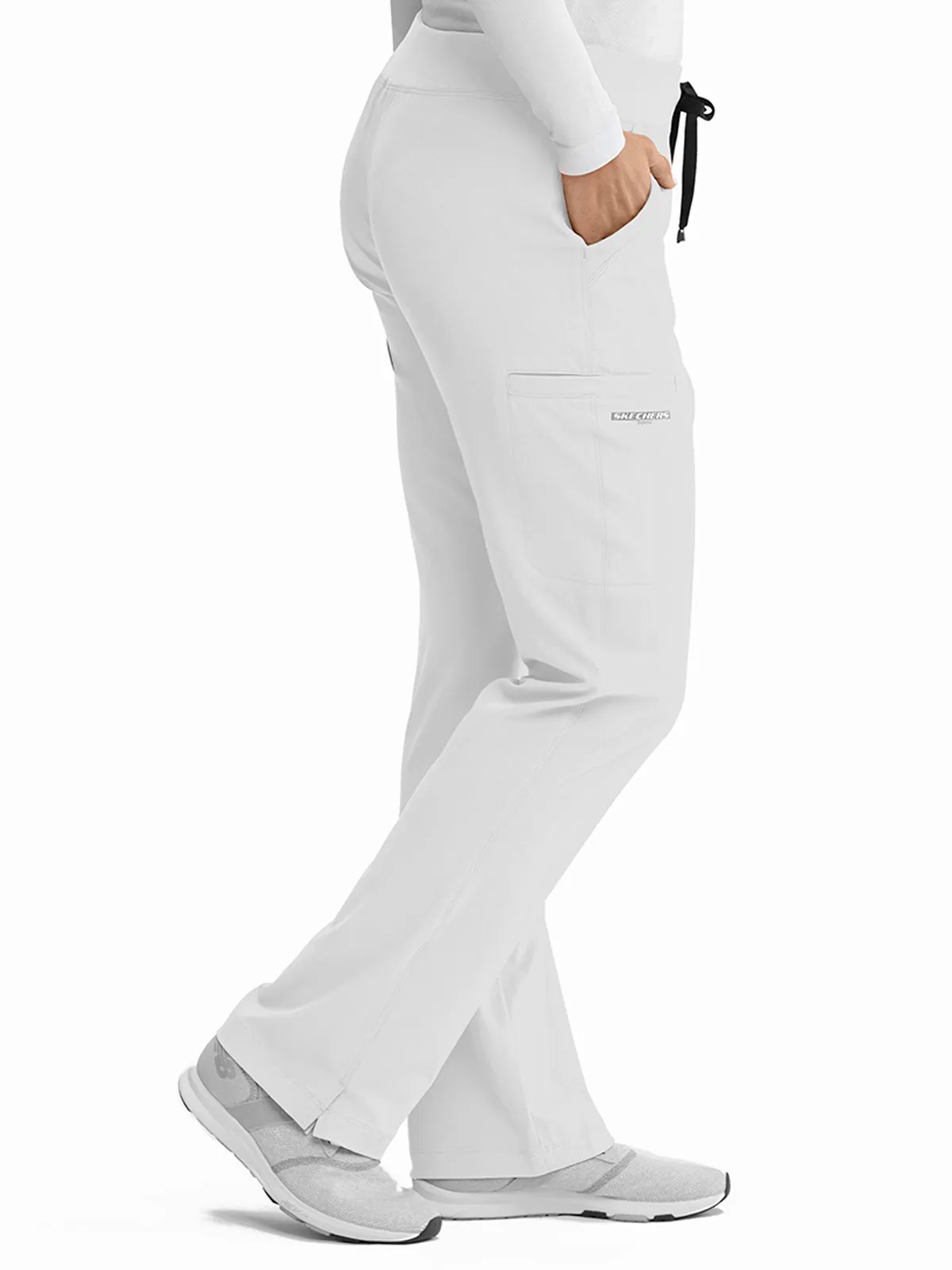 Women’s Shaped Leg Cargo Scrub Pants with Elastic Waistband