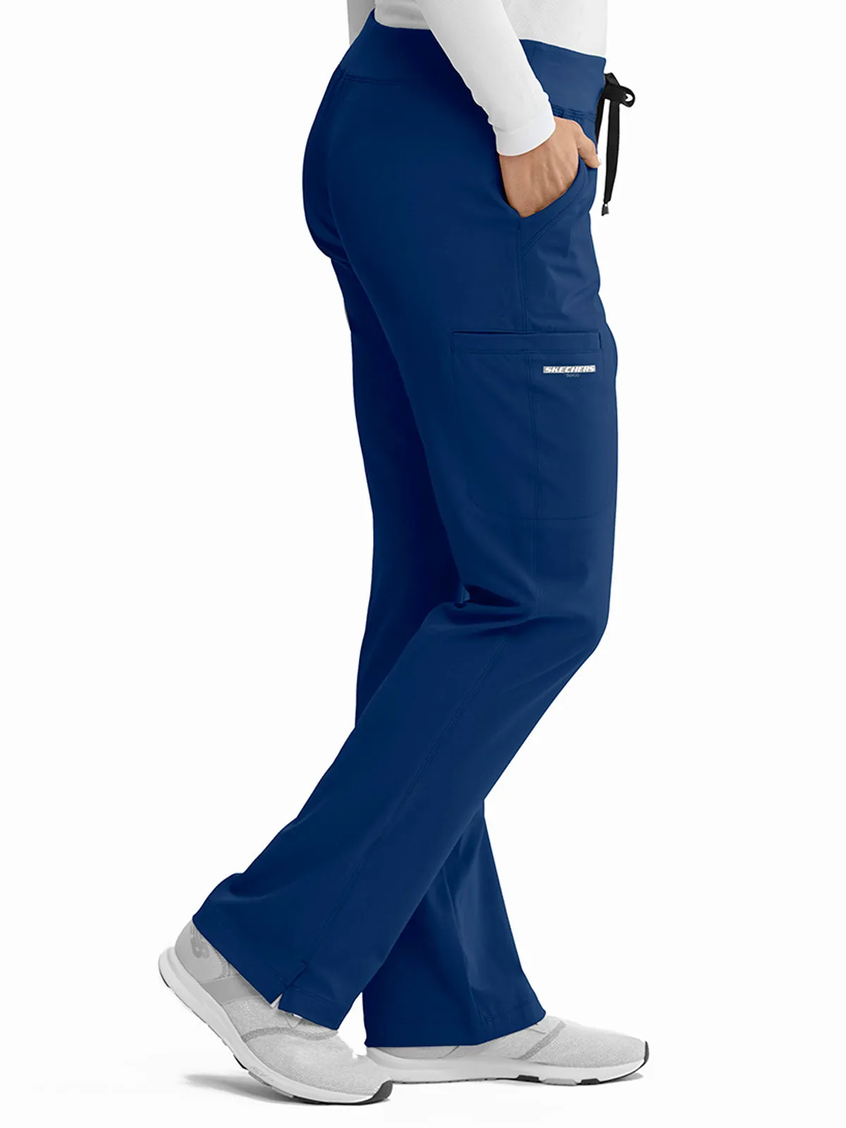 Women’s Shaped Leg Cargo Scrub Pants with Elastic Waistband