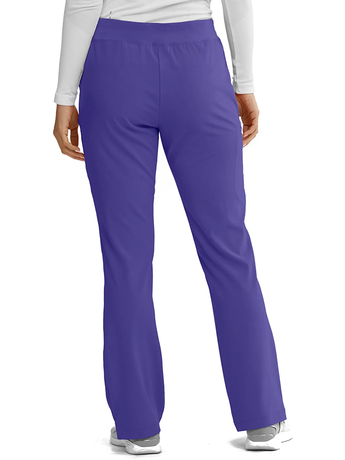 Women’s Shaped Leg Cargo Scrub Pants with Elastic Waistband