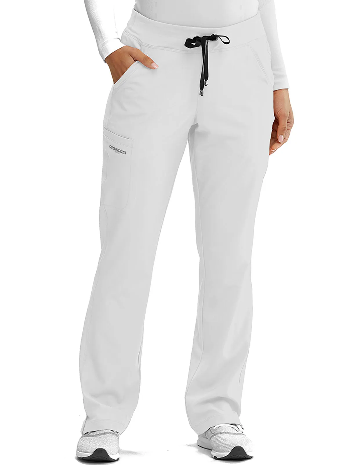 Women’s Shaped Leg Cargo Scrub Pants with Elastic Waistband