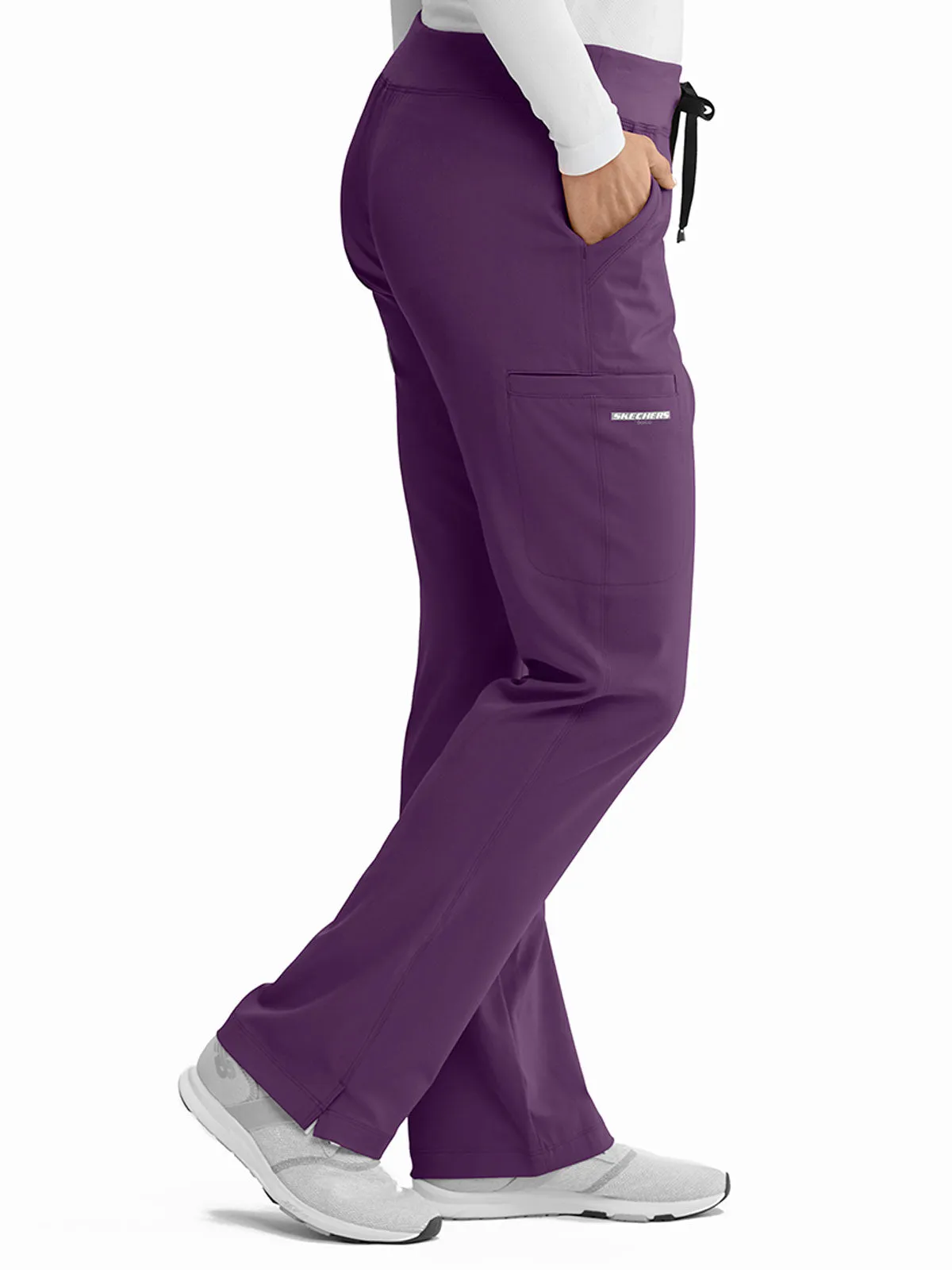 Women’s Shaped Leg Cargo Scrub Pants with Elastic Waistband