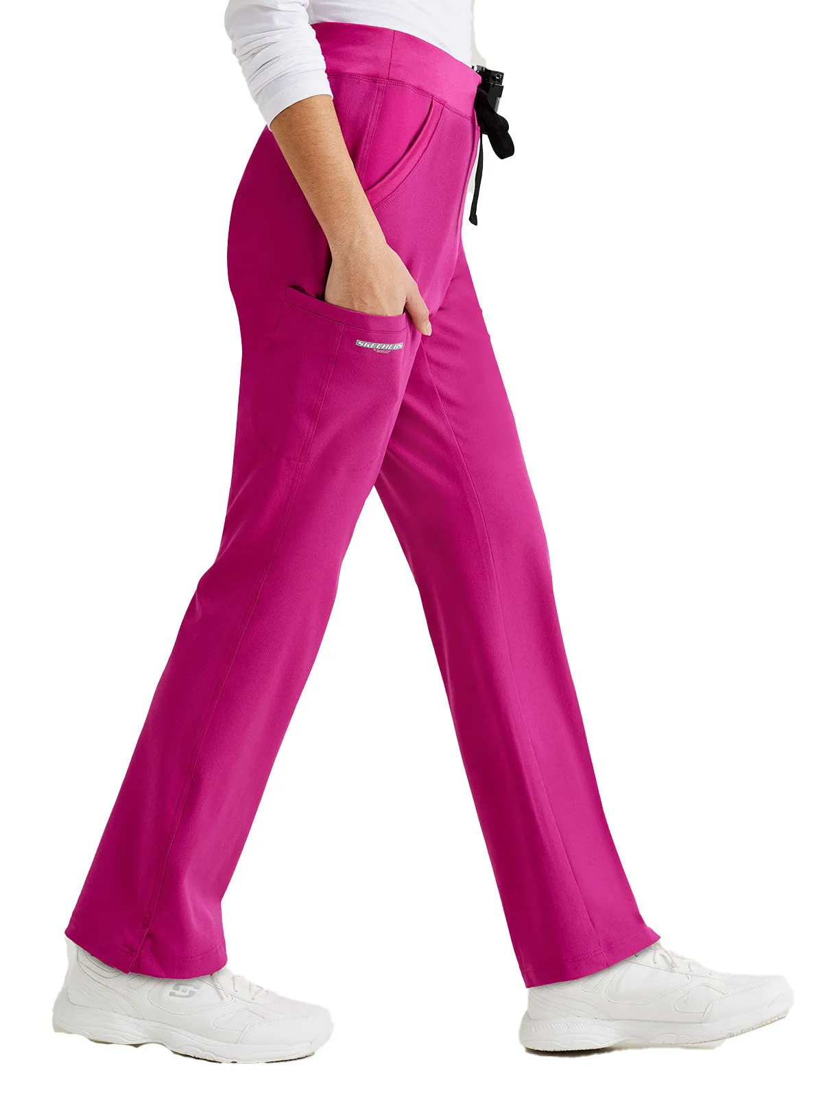 Women’s Shaped Leg Cargo Scrub Pants with Elastic Waistband