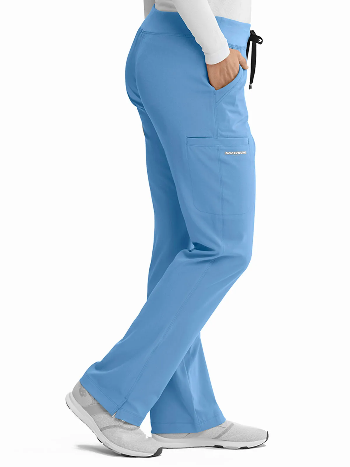 Women’s Shaped Leg Cargo Scrub Pants with Elastic Waistband