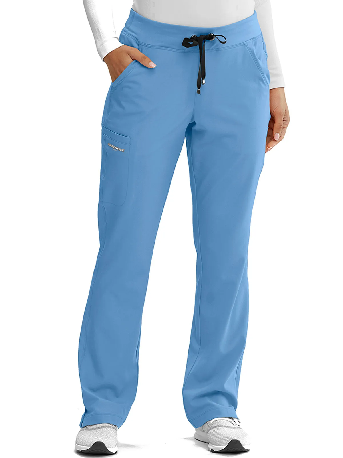 Women’s Shaped Leg Cargo Scrub Pants with Elastic Waistband