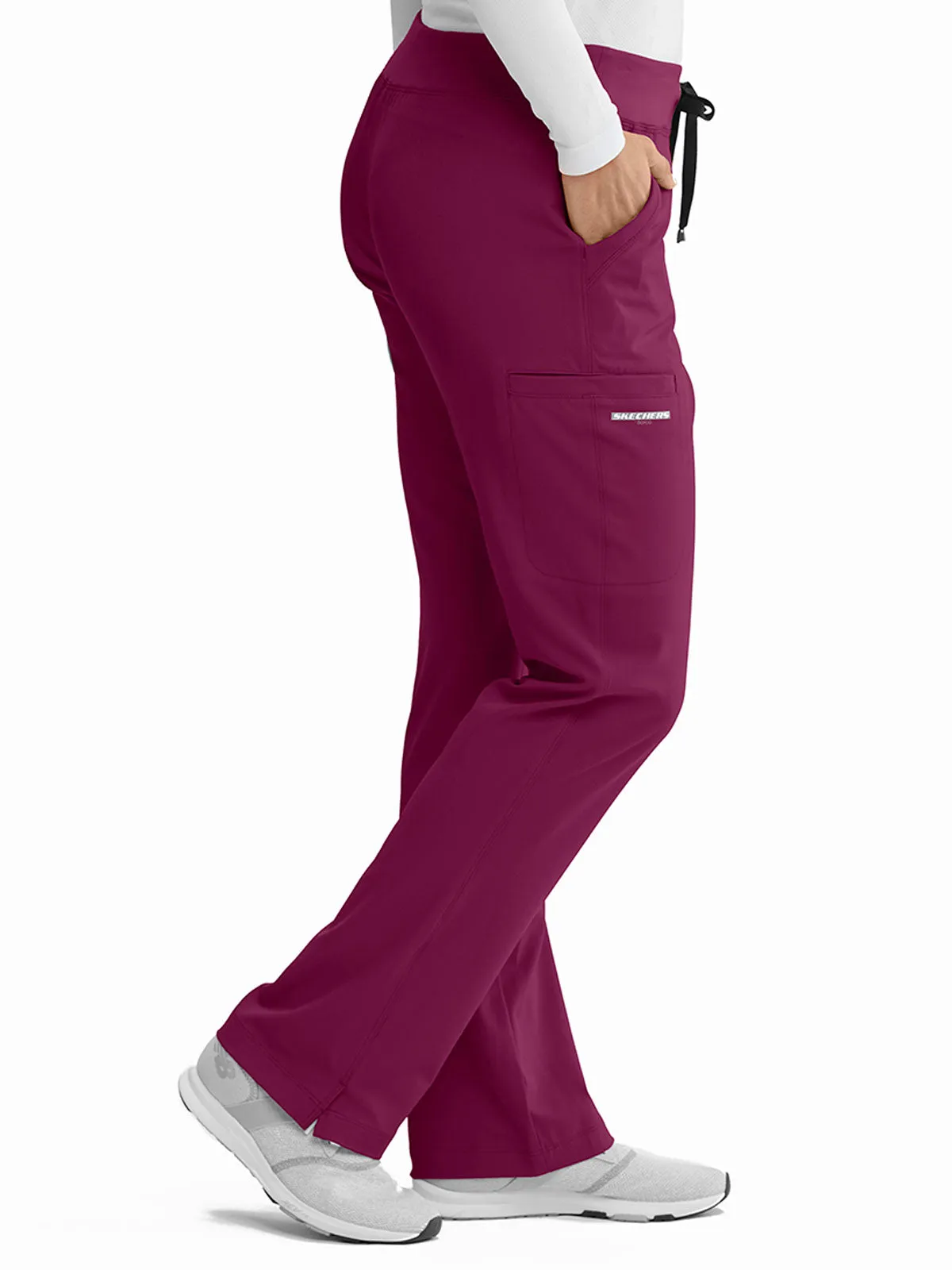 Women’s Shaped Leg Cargo Scrub Pants with Elastic Waistband