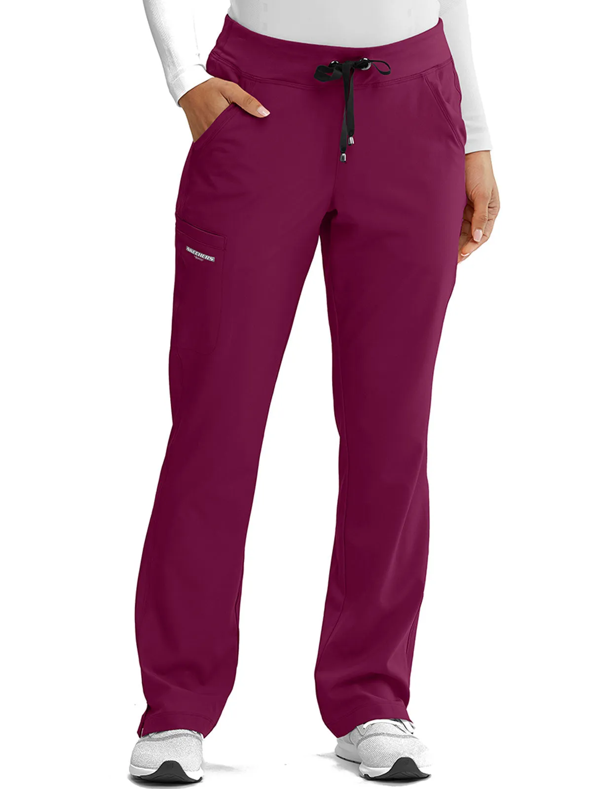 Women’s Shaped Leg Cargo Scrub Pants with Elastic Waistband