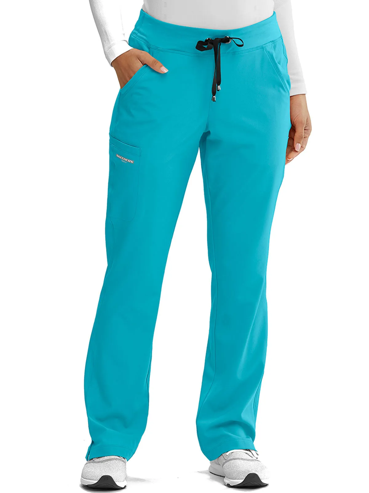 Women’s Shaped Leg Cargo Scrub Pants with Elastic Waistband