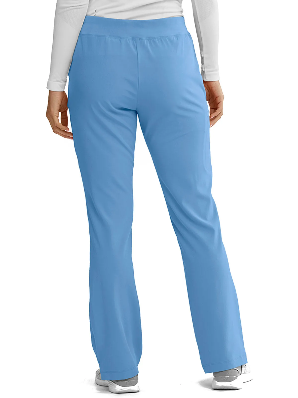 Women’s Shaped Leg Cargo Scrub Pants with Elastic Waistband