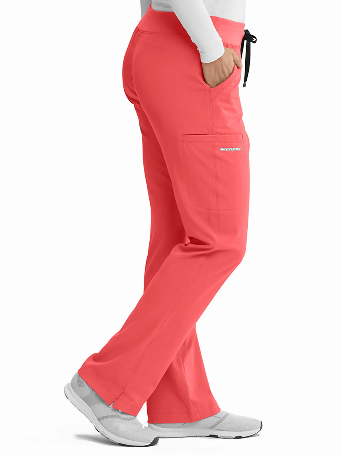 Women’s Shaped Leg Cargo Scrub Pants with Elastic Waistband
