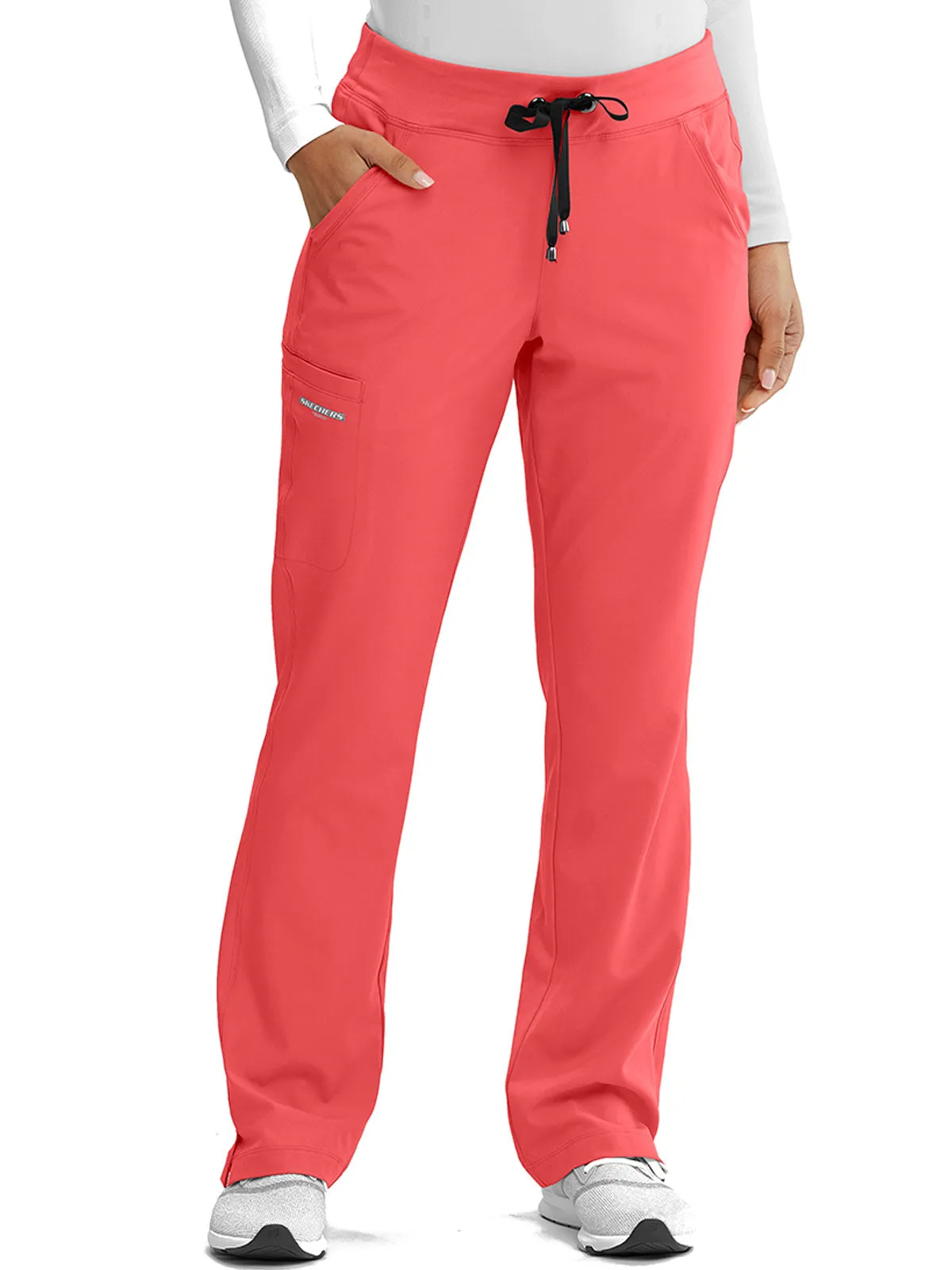 Women’s Shaped Leg Cargo Scrub Pants with Elastic Waistband