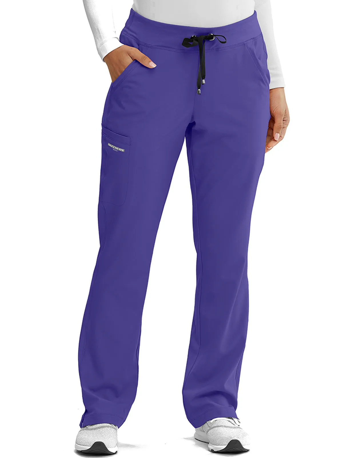 Women’s Shaped Leg Cargo Scrub Pants with Elastic Waistband