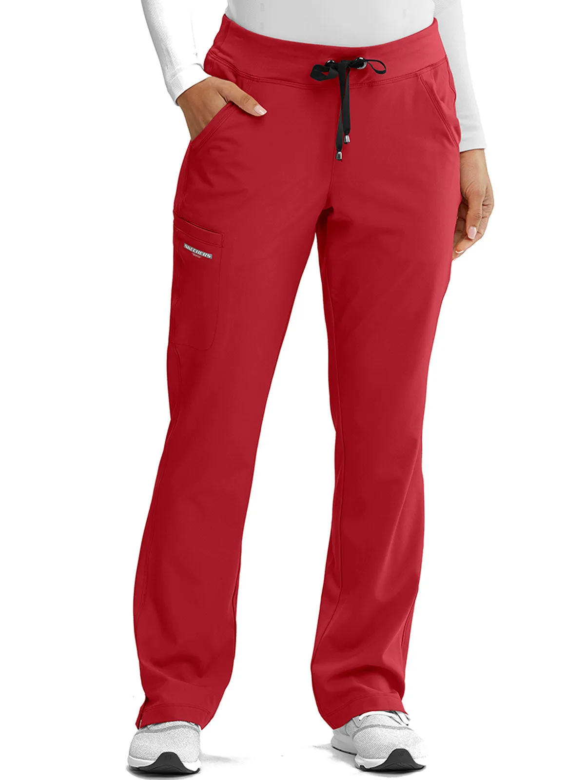 Women’s Shaped Leg Cargo Scrub Pants with Elastic Waistband