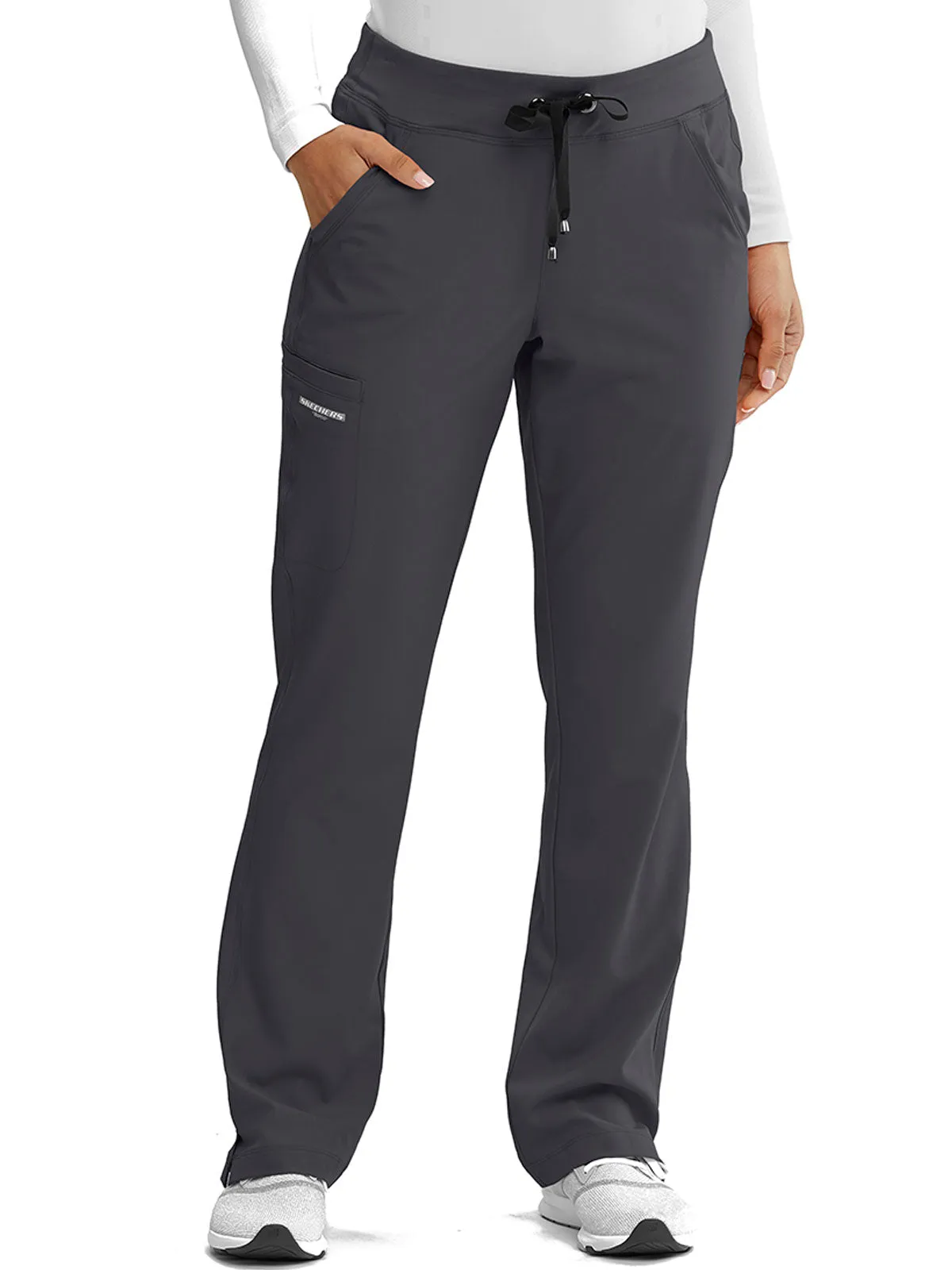 Women’s Shaped Leg Cargo Scrub Pants with Elastic Waistband