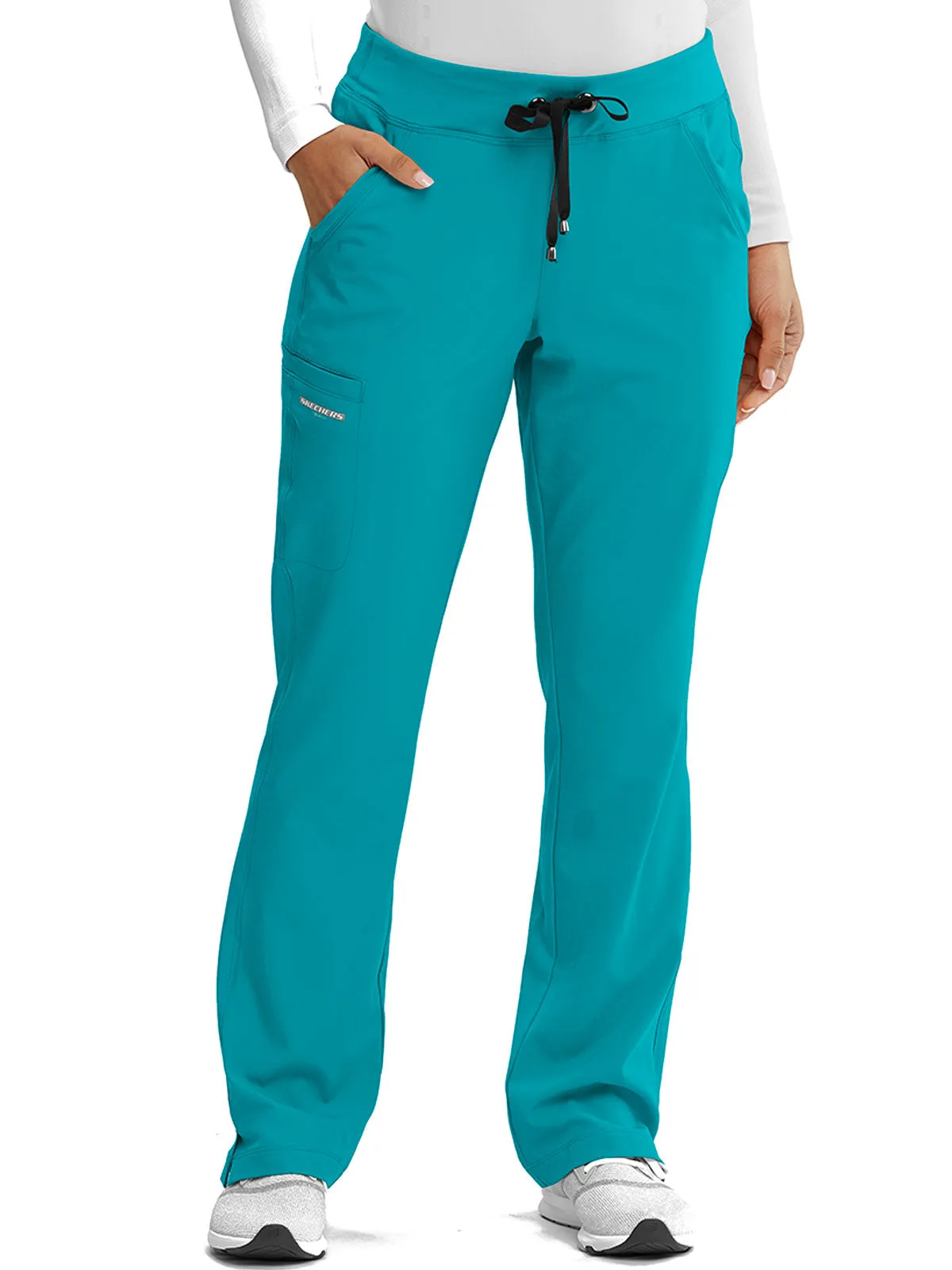 Women’s Shaped Leg Cargo Scrub Pants with Elastic Waistband